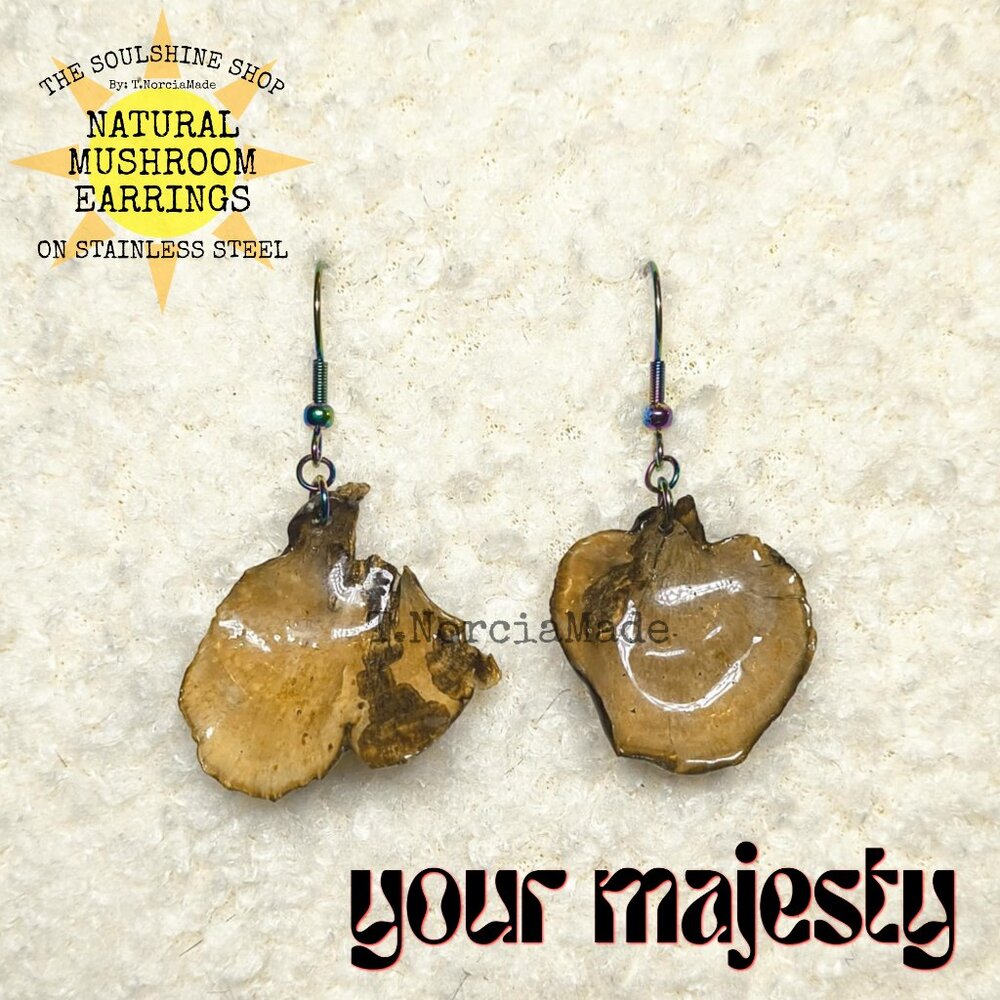Your Majesty Natural Mushroom Earrings